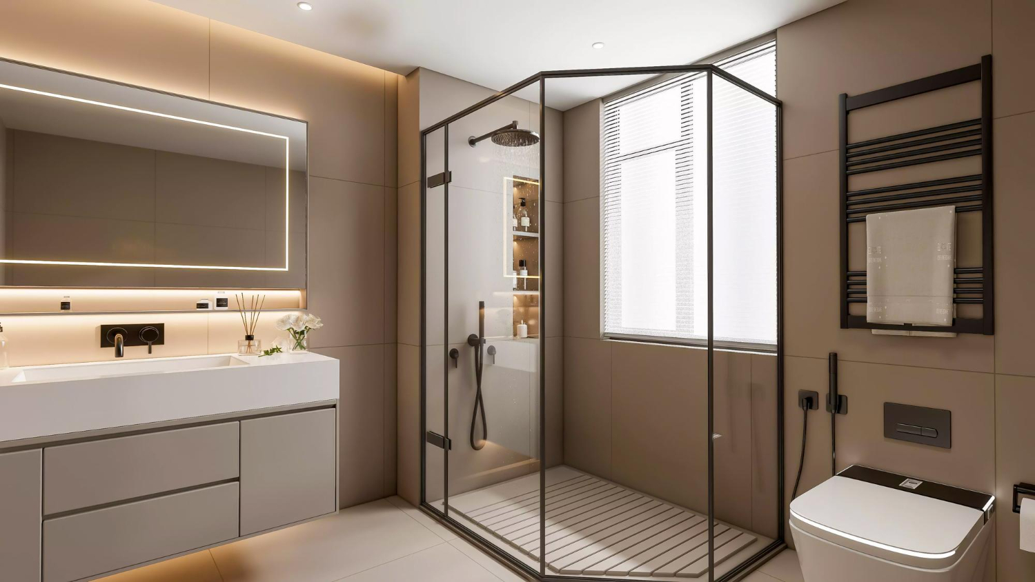 كبائن شاور زجاج سيكوريت من شركة طيبة